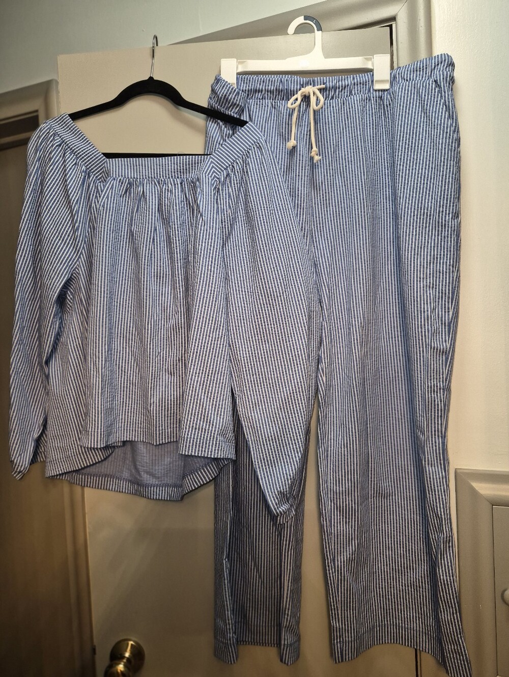 J.CREW Blue Pinstripe Women's Casual 2-Piece Outfit XXL